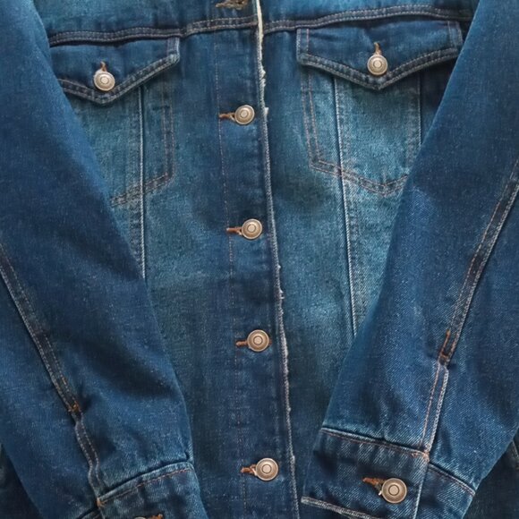 Suko jeans sherpa lined ombre denim jacket/coat size medium - Picture 8 of 8